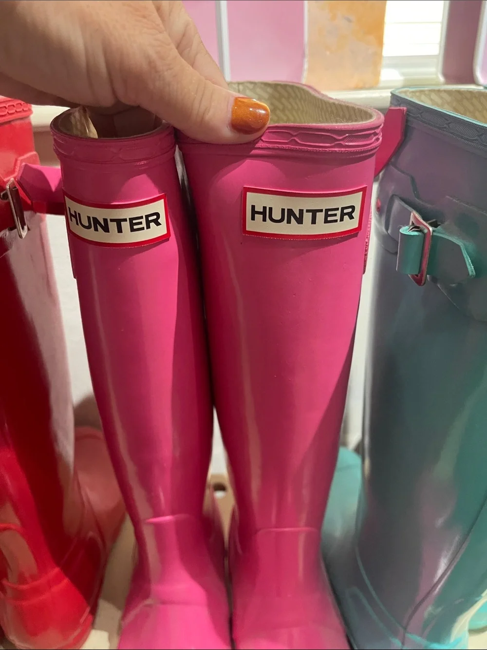 Hunter Women's Hot Pink Gloss Tall Rain Boots